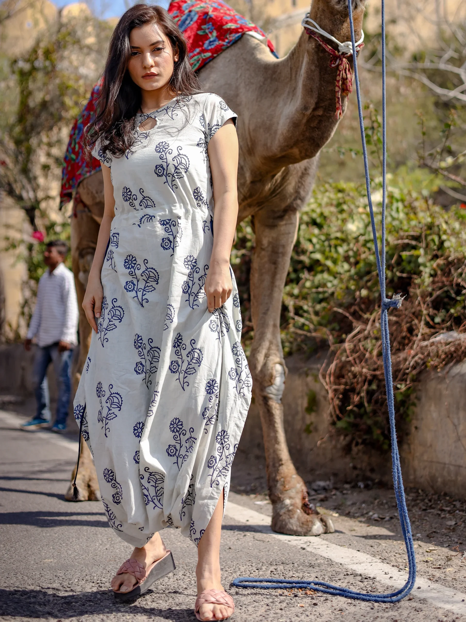Dhoti Jumpsuit with Attached Dupatta