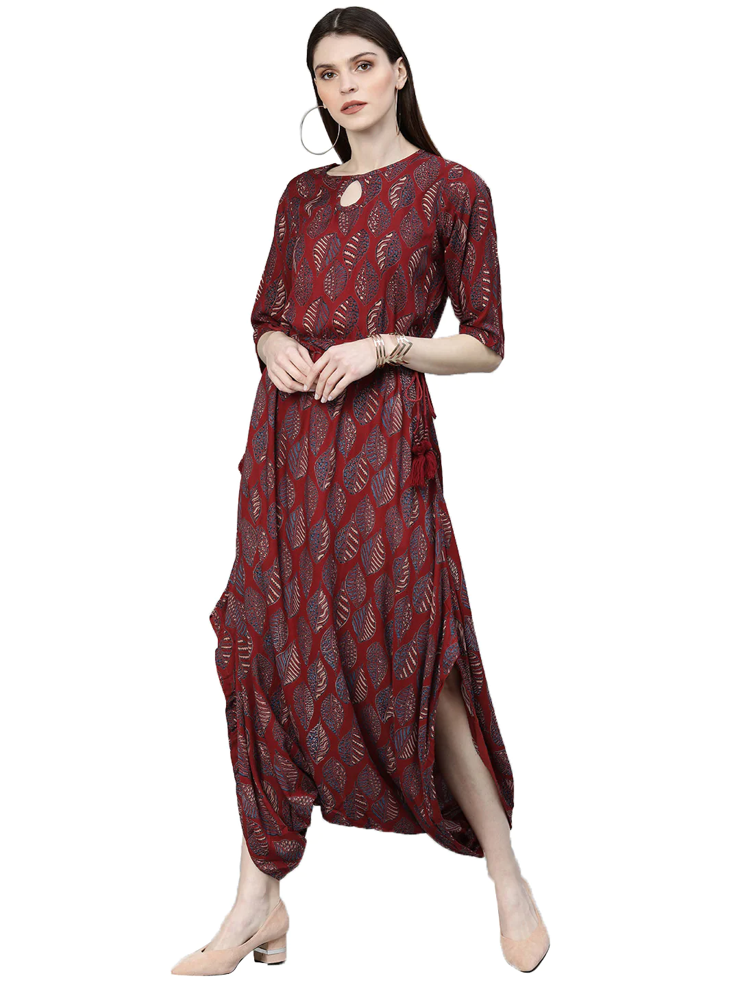 Pre Order: Floral Printed Dhoti Style Jumpsuit | Little Muffet