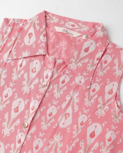 Rayon Light Pink A-Line Floral Printed Midi Dress