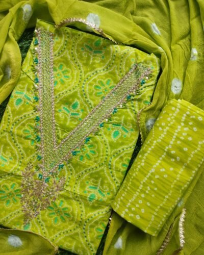 Evergreen cotton unstiched suit