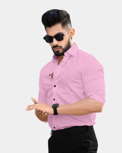 Lovely Pink Casual Men’s Shirt