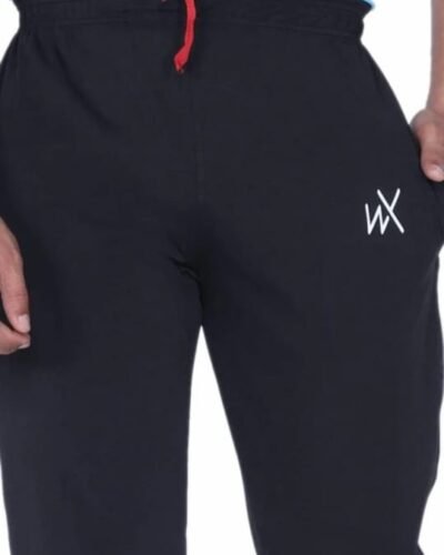 Wizax Solid Black Track Pants