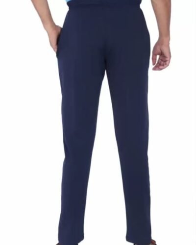 Solid Lycra Blue Track Pants