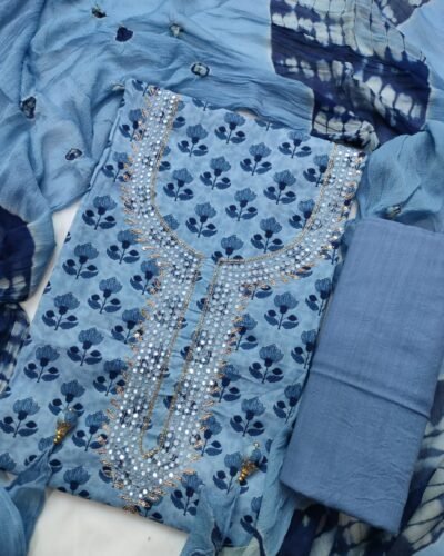 Cotton Unstitched suit set material