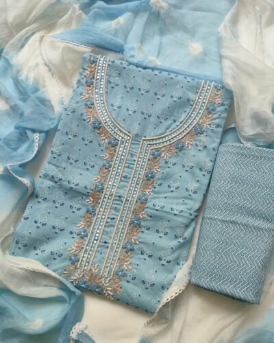 Luxurious Cotton Unstitched Suit Material for Women