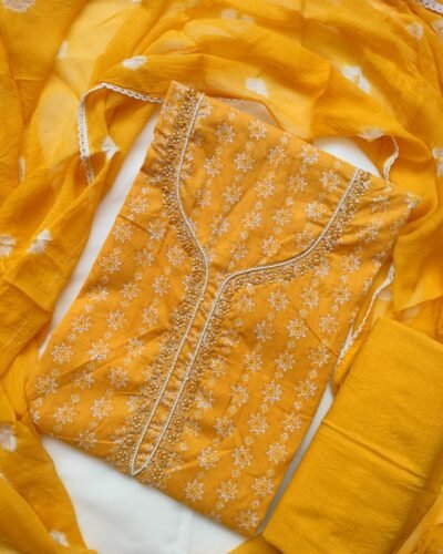 Handloom Cotton Unstitched Suit Material for Ladies