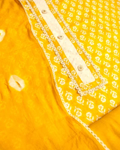 fancy Yellow Unstitched Suit Set for Women