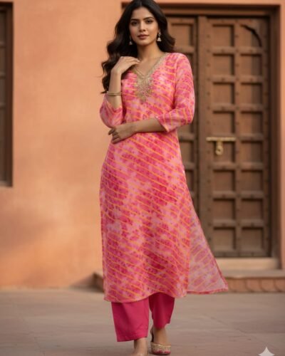 Bandhej Georgette Stitched Suit Set