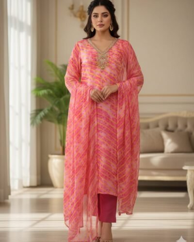 Bandhej Georgette Stitched Suit Set